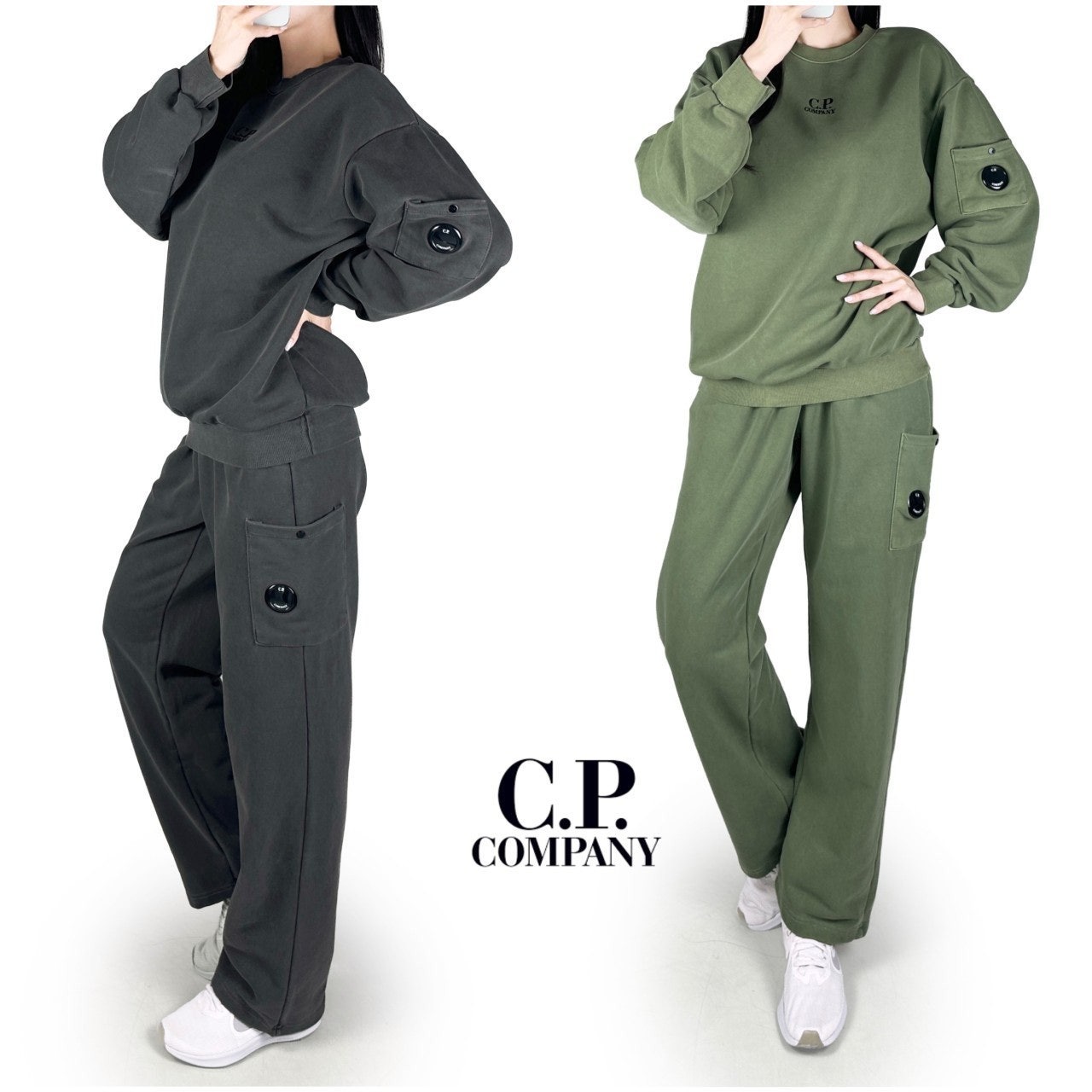 CP 피그먼트 포켓 맨투맨 세트-