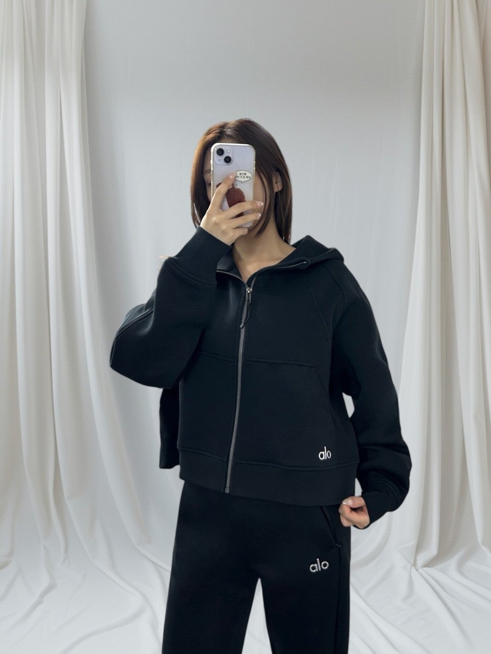 알로 여성용 후드집업 조거바지 세트-