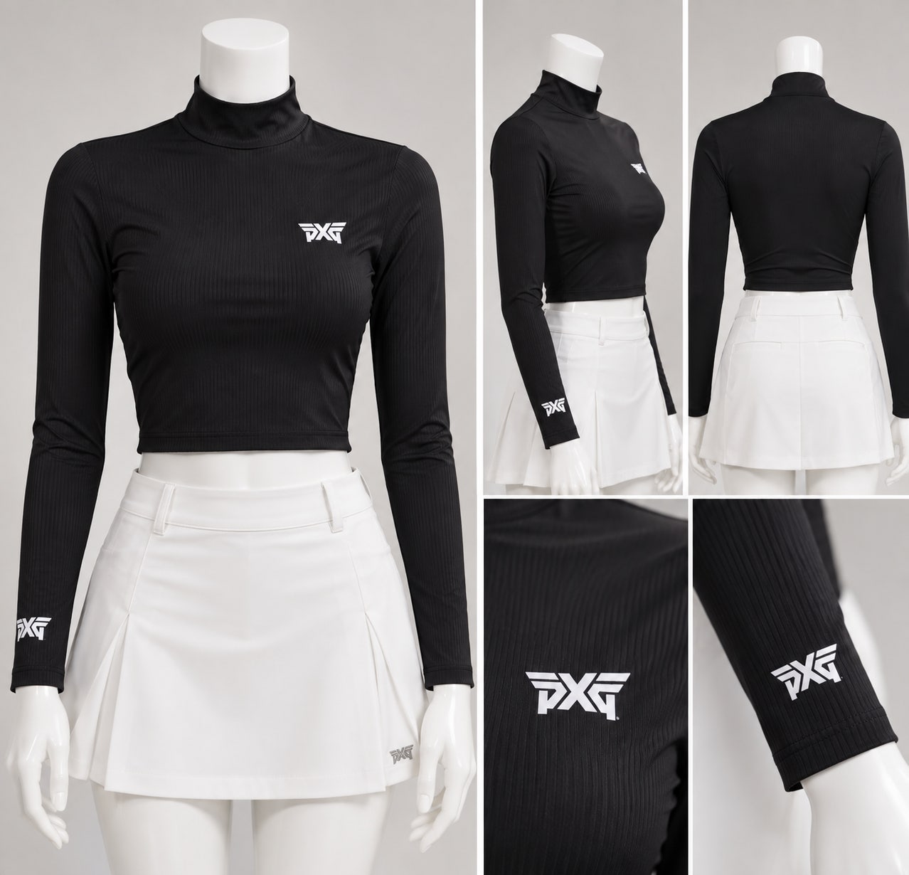 PXG 여성 하이넥 레이어 골프 티셔츠