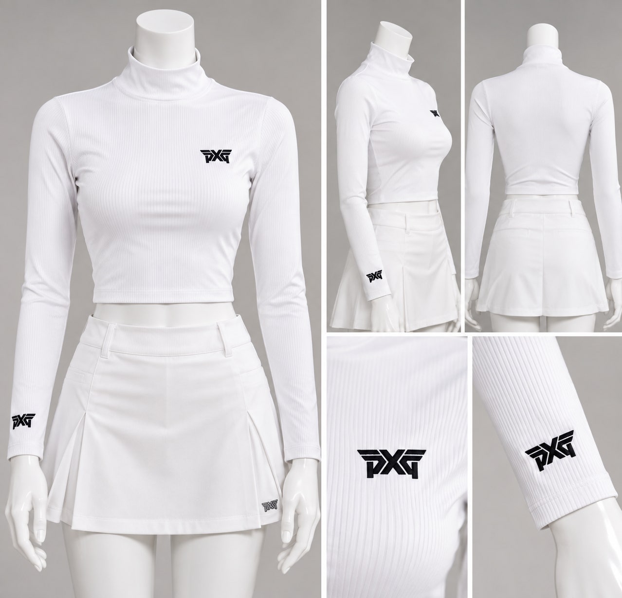 PXG 여성 하이넥 레이어 골프 티셔츠