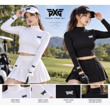 PXG 여성 하이넥 레이어 골프 티셔츠