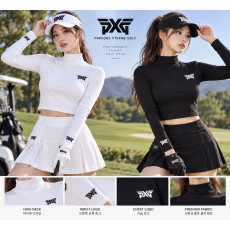 PXG 여성 하이넥 레이어 골프 티셔츠