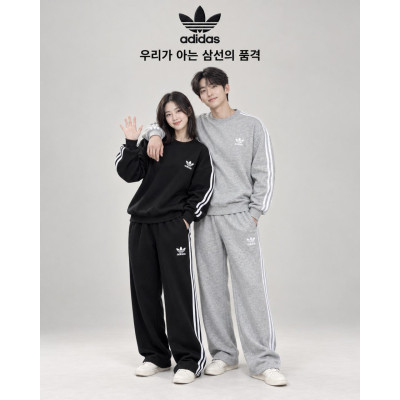 아디다스 기모 3선 맨투맨 세트-