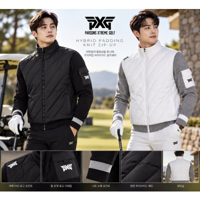 PXG 남성 니트집업 하이브리드 패딩