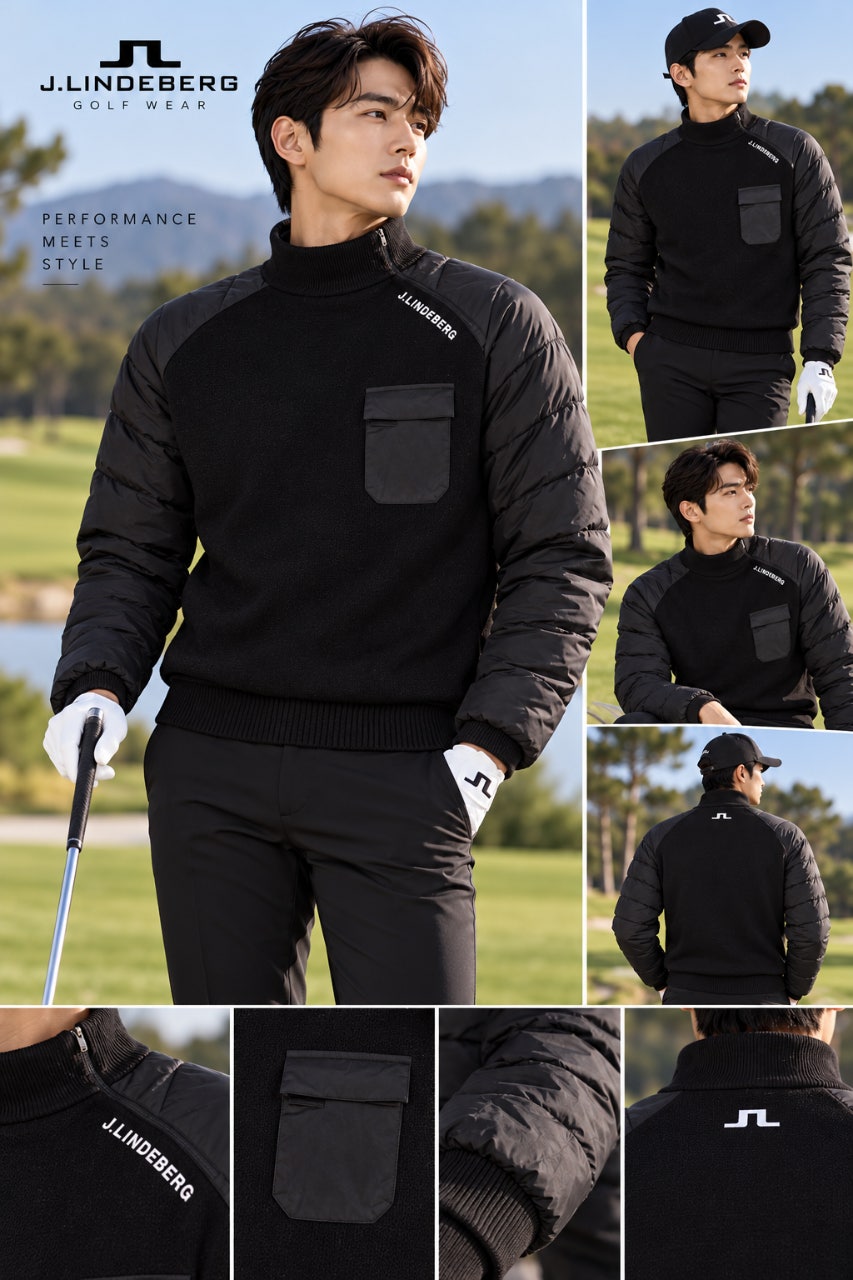 린드버그 남성 슬리브 니트 풀오버 하이브리드 패딩