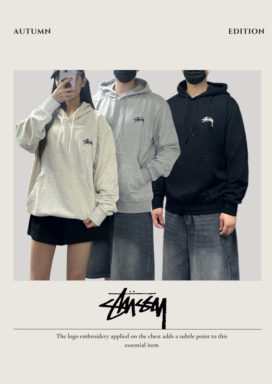 스투시 기모 빅로고 후드-